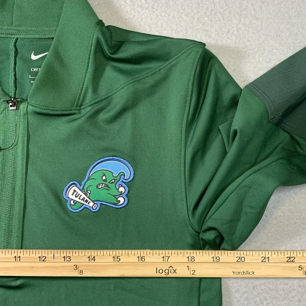 Tulane Green Wave Womens S Green NCAA Nike Dri Fit 1/4 Zip Long Sleeve Pullover